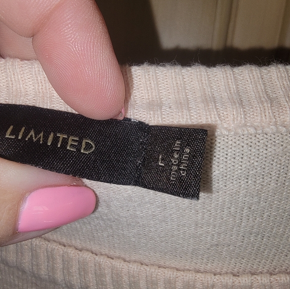 The Limited sz L Misses Blush Pink with Black Bow Sweatee - Picture 2 of 5